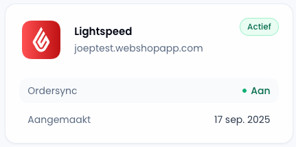 Lightspeed koppeling actief in Sendwise